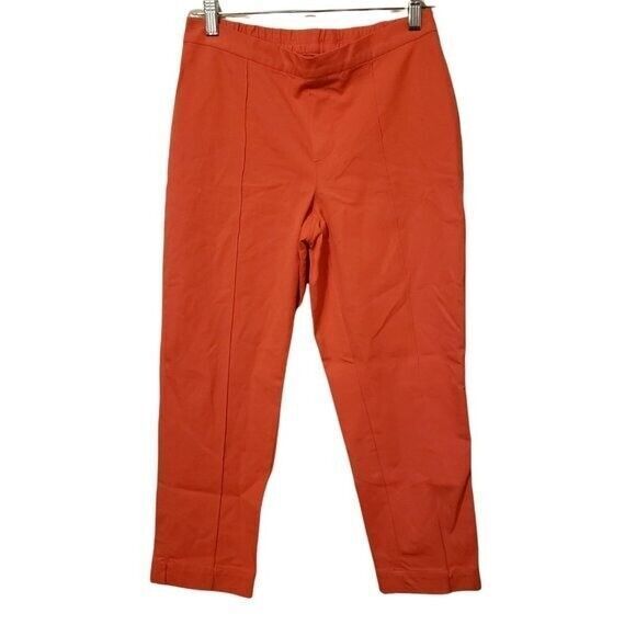 Isaac Mizhari Womens Size 8P Orange  Solid Pull On Cropped Pants - Picture 1 of 8